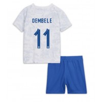 Camiseta Francia Ousmane Dembele #11 Segunda Equipación Replica Mundial 2022 para niños mangas cortas (+ Pantalones cortos)
